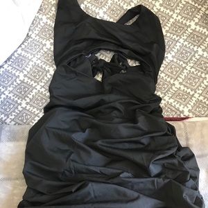 Cross Back Scrunch Bodycon Dress